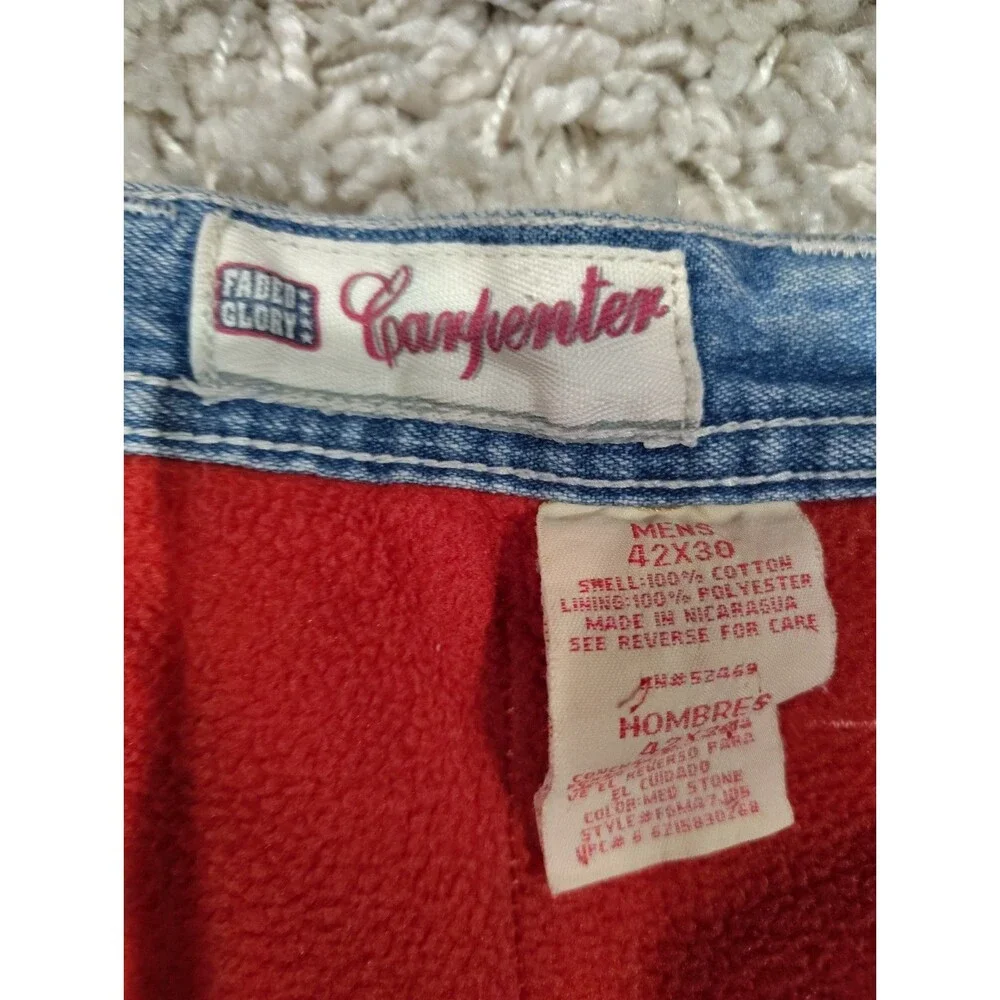 Vintage Faded Glory Fleece Lined Carpenter Pants Men Size 42 x 30 Outdoors Farm - Picture 5 of 7